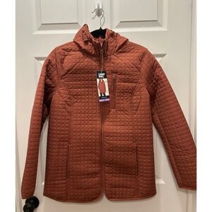 NWT Lands End Quilted Hooded Jacket XS Women Rust Orange Walking Light Coat